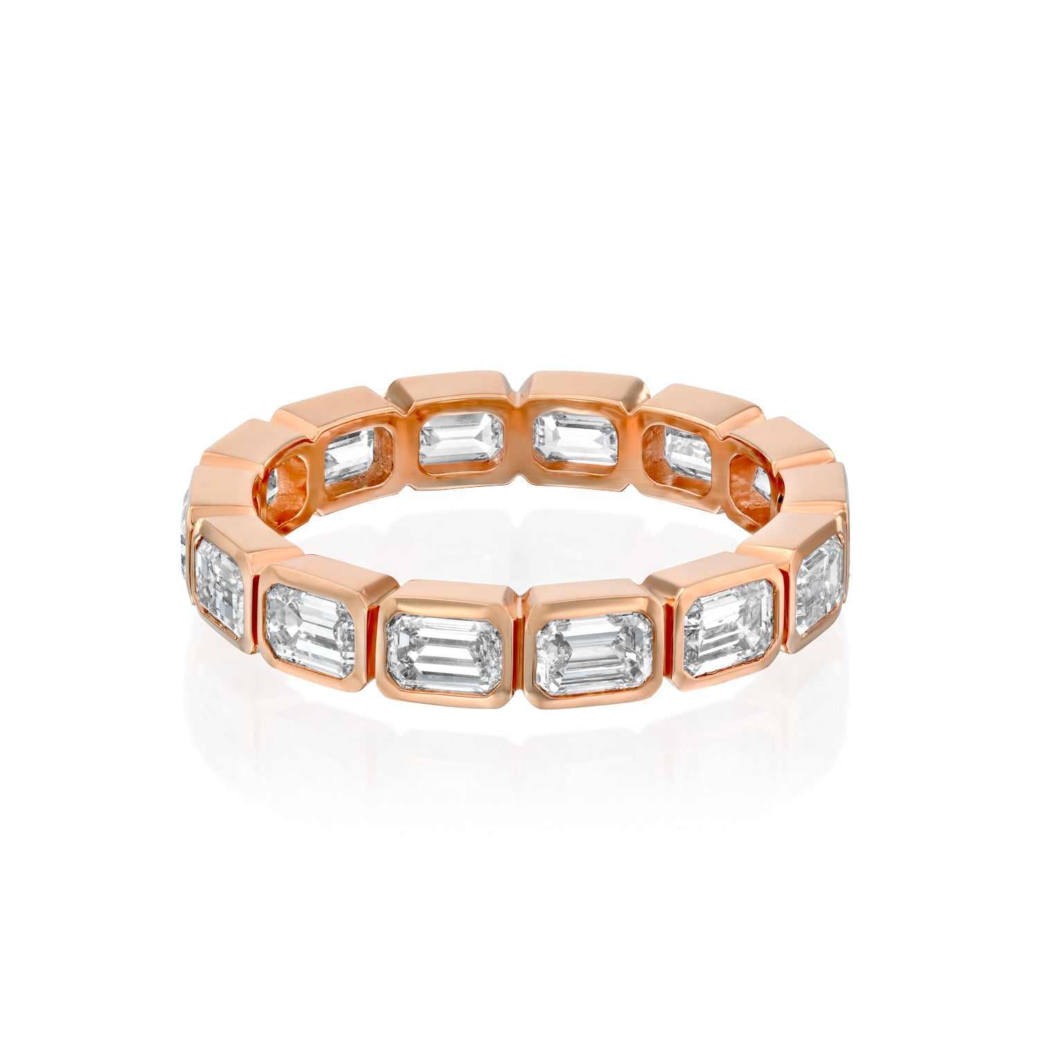 2ct Deidra Emerald Cut Moissanite Ring - Rose Gold
