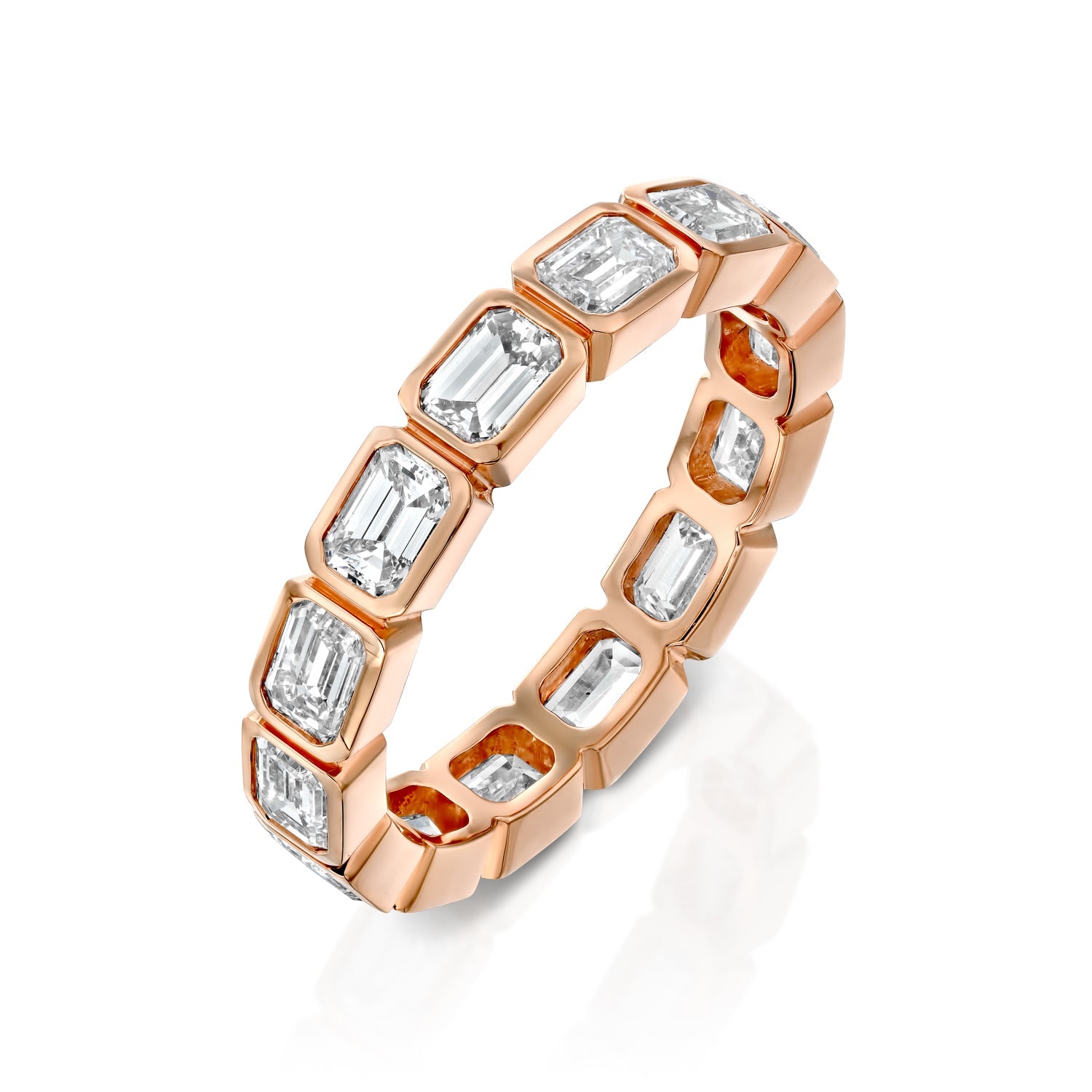 2ct Deidra Emerald Cut Moissanite Ring - Rose Gold