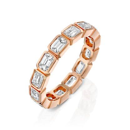 2ct Deidra Emerald Cut Moissanite Ring - Rose Gold