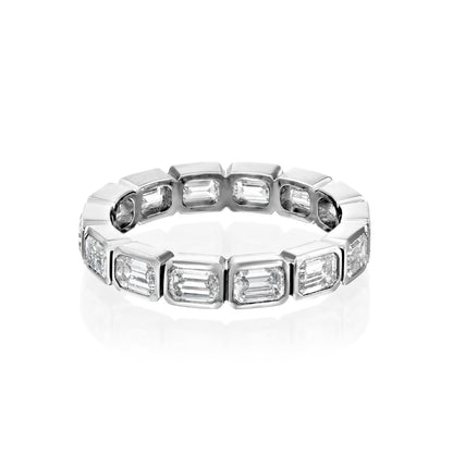 2ct Deidra Emerald Cut Moissanite Ring - Silver