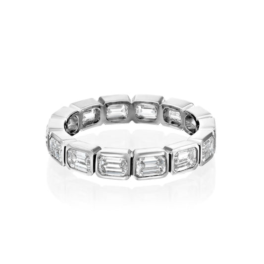 2ct Deidra Emerald Cut Moissanite Ring - Silver