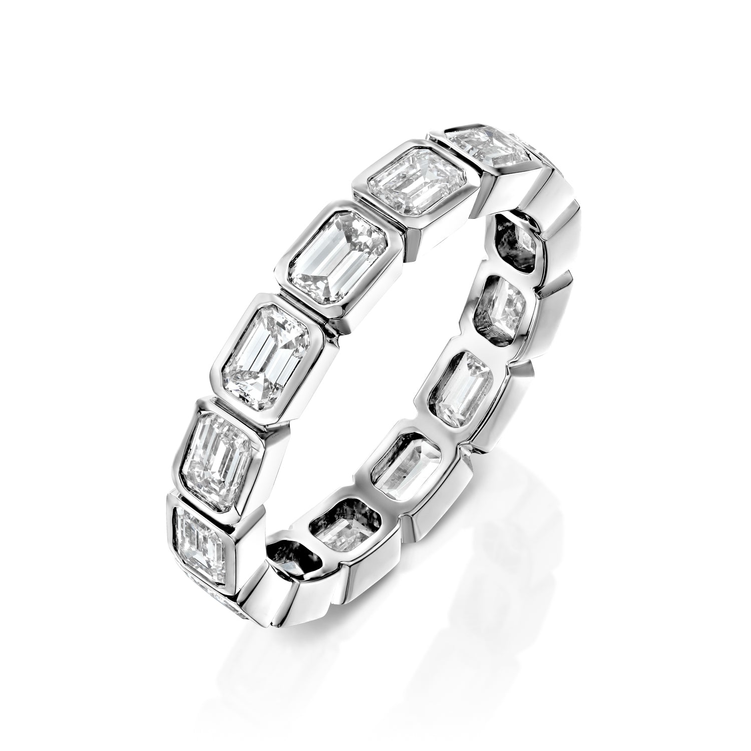 2ct Deidra Emerald Cut Moissanite Ring - Silver