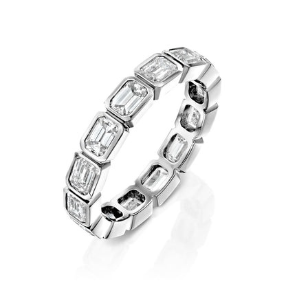 2ct Deidra Emerald Cut Moissanite Ring - Silver