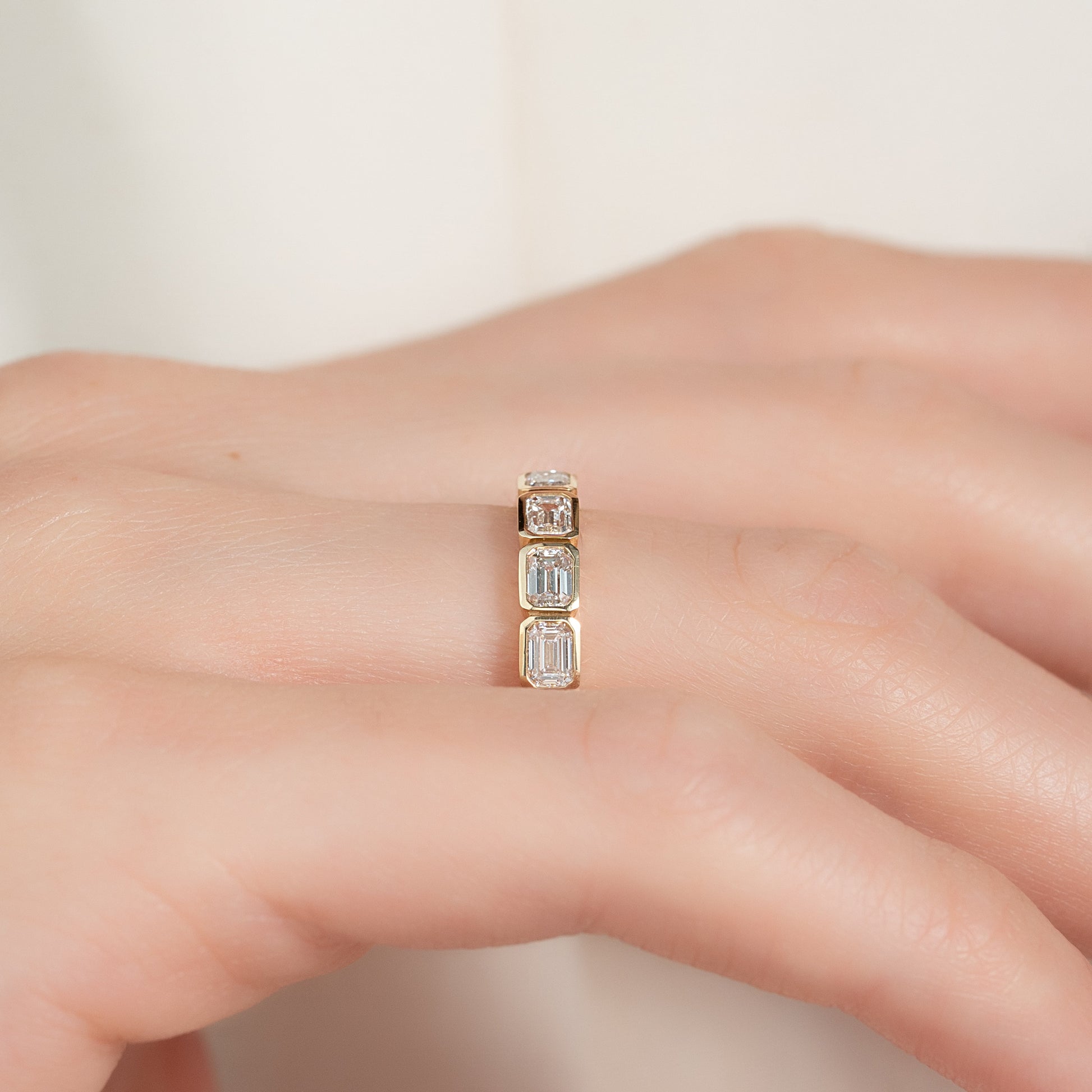 2ct Deidra Emerald Cut Moissanite Ring - Gold
