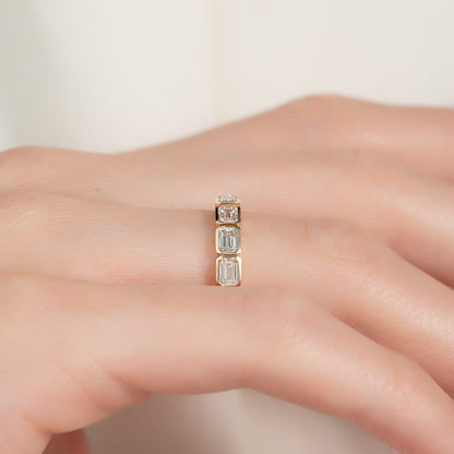 2ct Deidra Emerald Cut Moissanite Ring - Gold