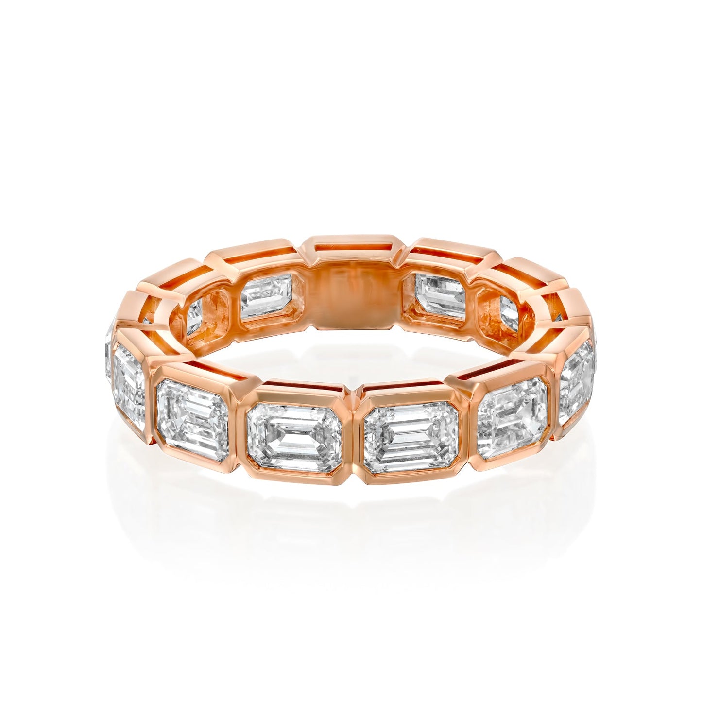 3ct Larissa Emerald Cut Moissanite Ring - Rose Gold