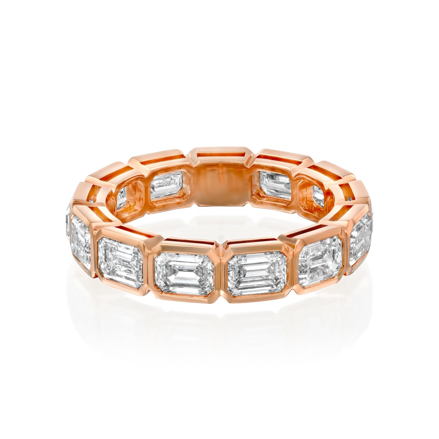 3ct Larissa Emerald Cut Moissanite Ring - Rose Gold