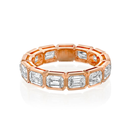 3ct Larissa Emerald Cut Moissanite Ring - Rose Gold