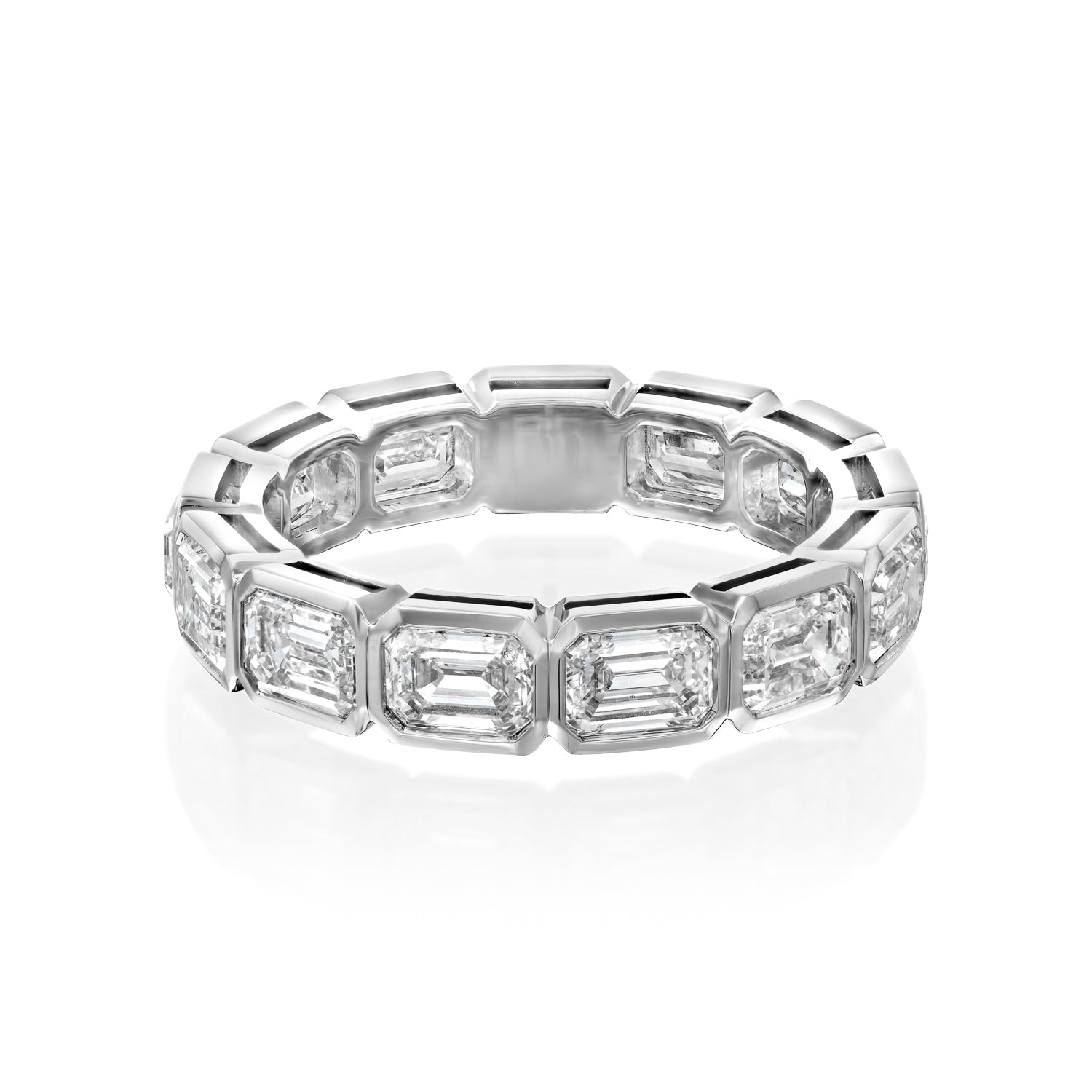 3ct Larissa Emerald Cut Moissanite Ring - Silver