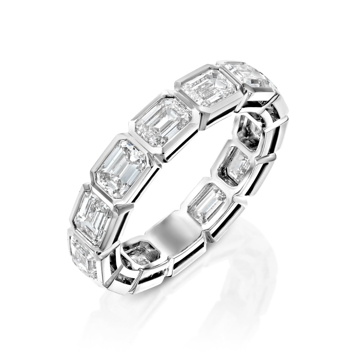 3ct Larissa Emerald Cut Moissanite Ring - Silver