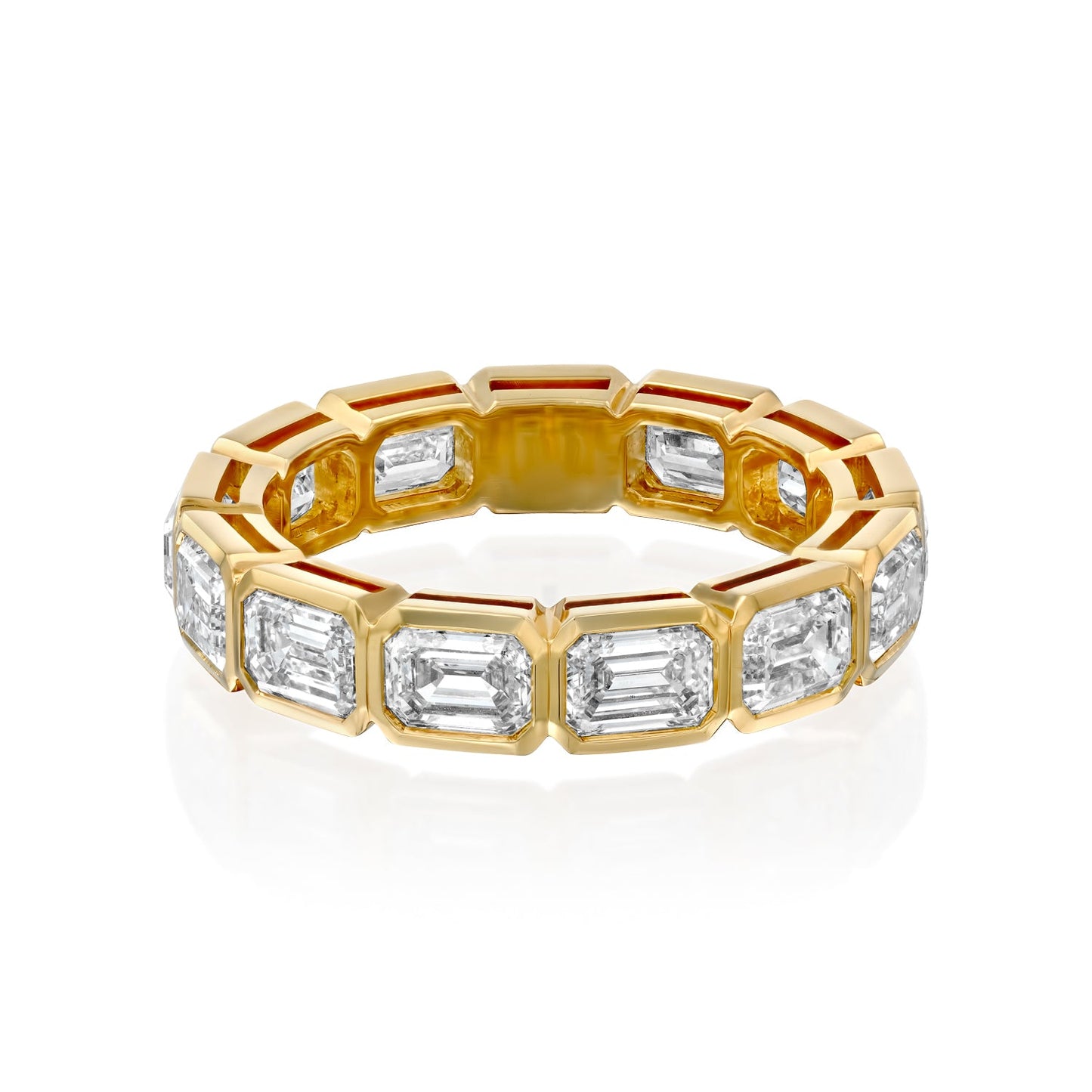 3ct Larissa Emerald Cut Moissanite Ring - Gold