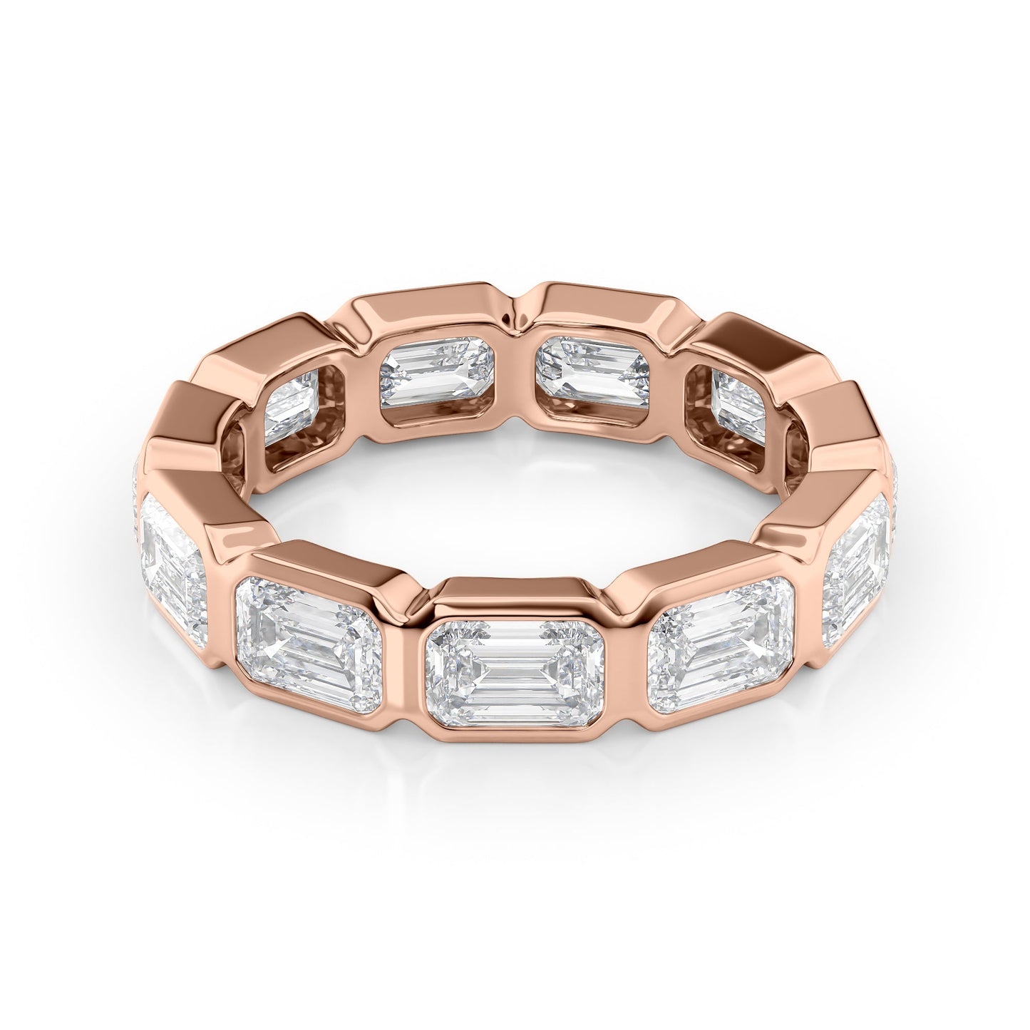 4.5ct Rosena Emerald Cut Moissanite Ring - Rose Gold