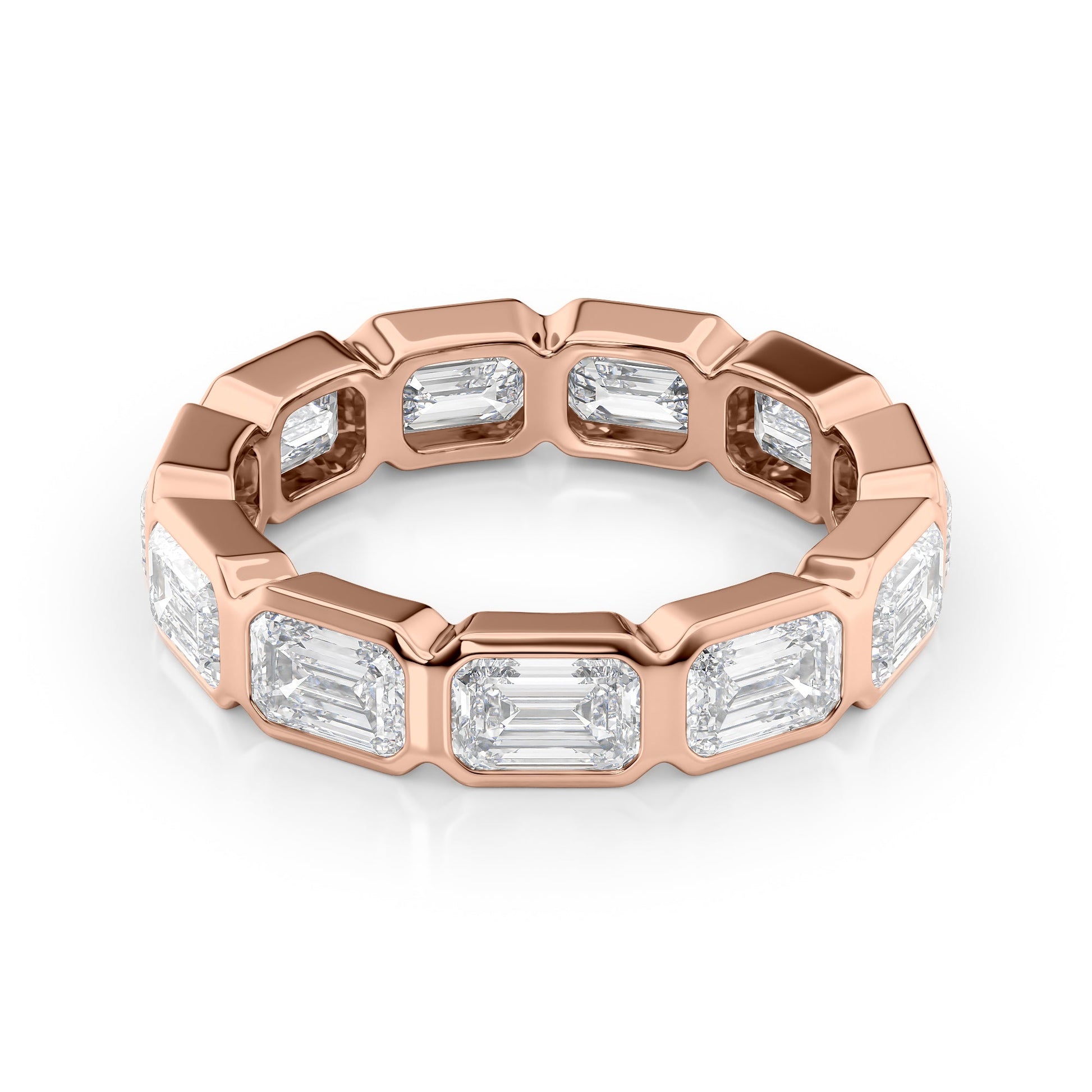 4.5ct Rosena Emerald Cut Moissanite Ring - Rose Gold