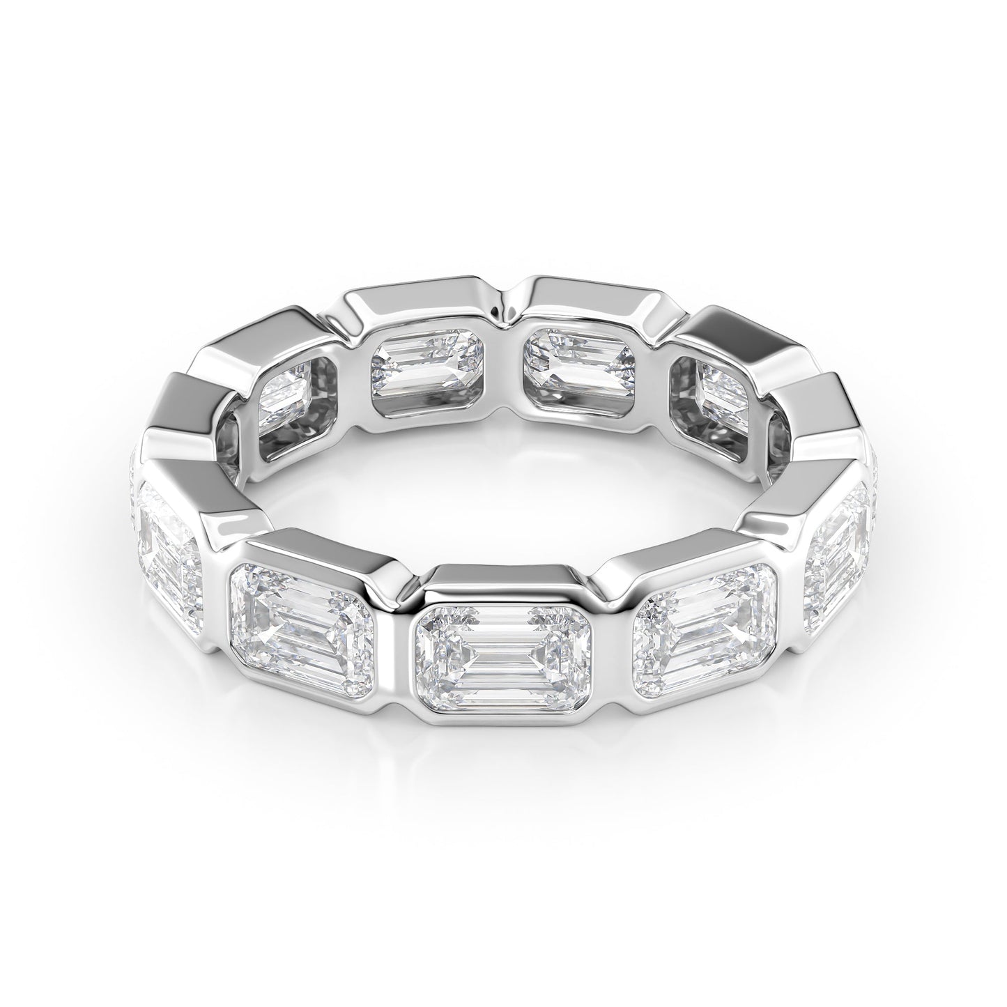 4.5ct Rosena Emerald Cut Moissanite Ring - Silver