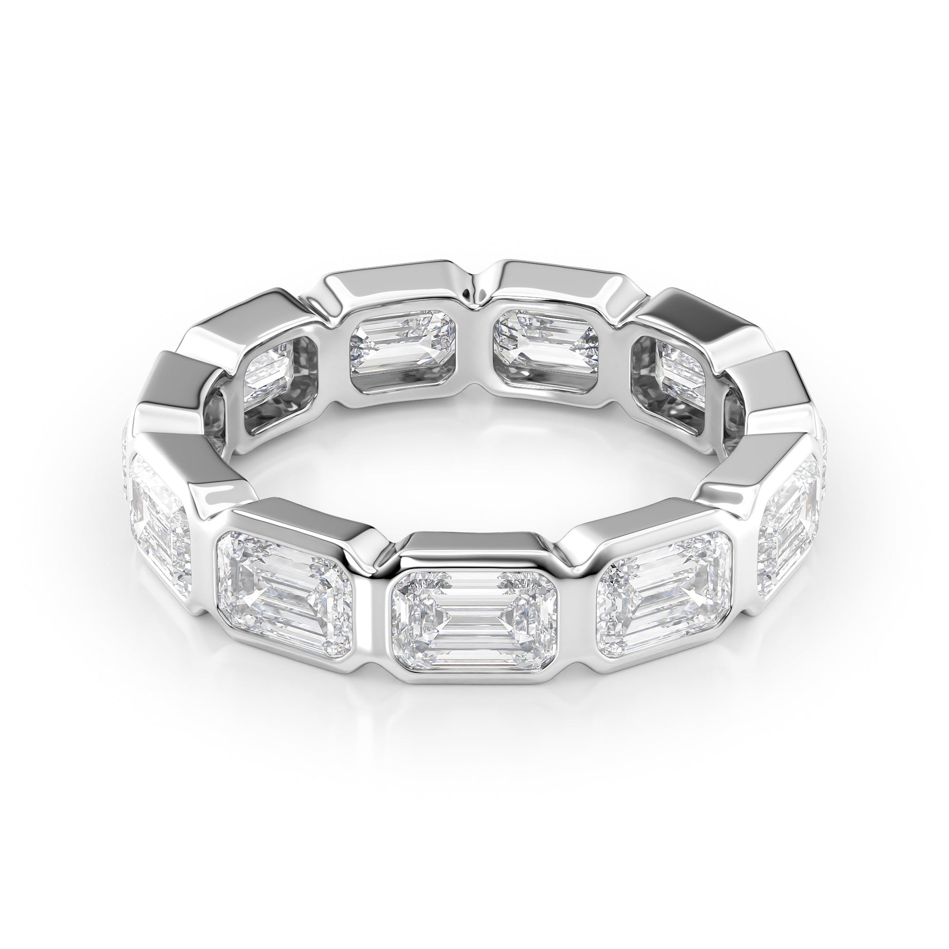 4.5ct Rosena Emerald Cut Moissanite Ring - Silver