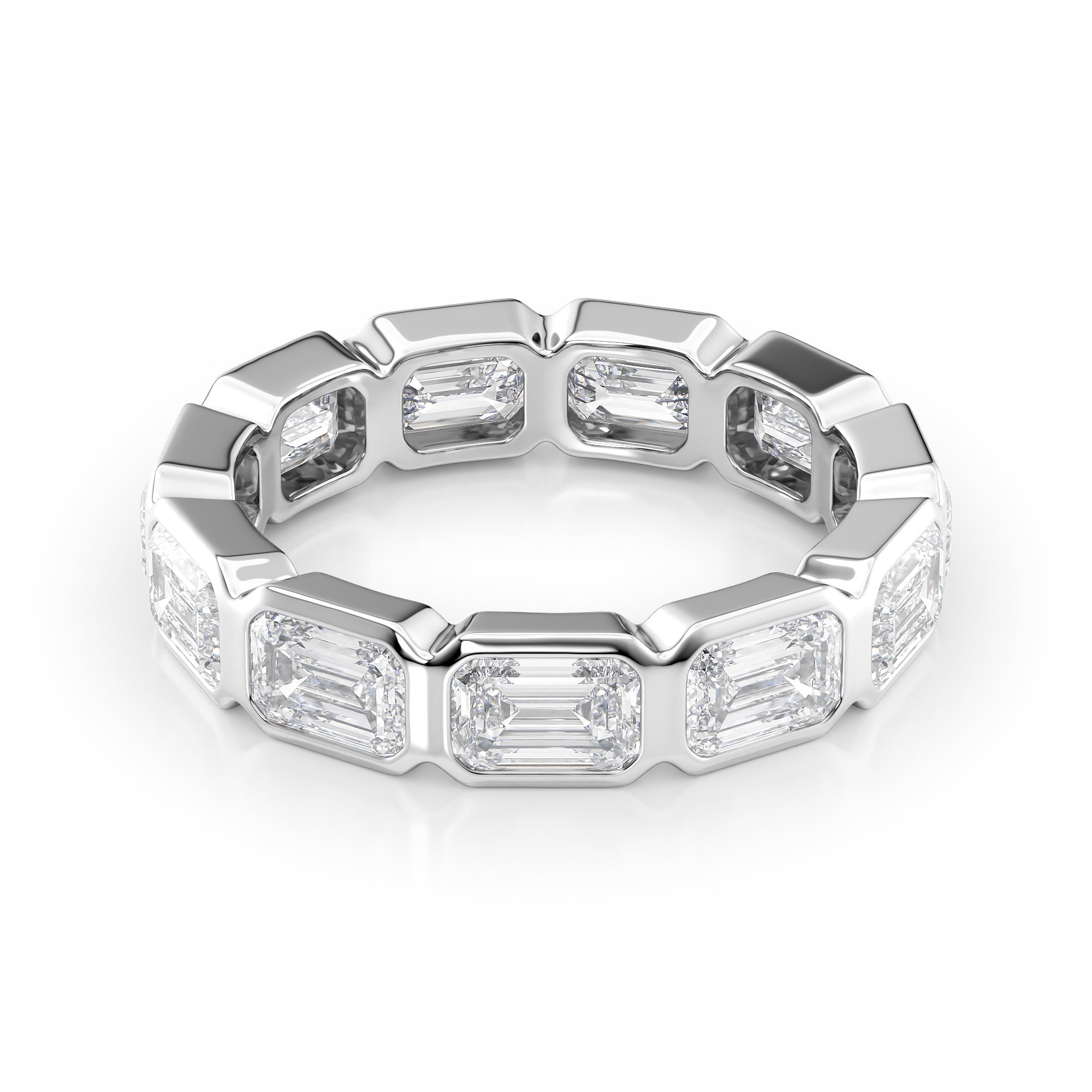 4.5ct Rosena Emerald Cut Moissanite Ring - Silver