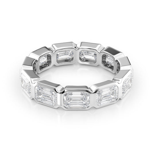 4.5ct Rosena Emerald Cut Moissanite Ring - Silver