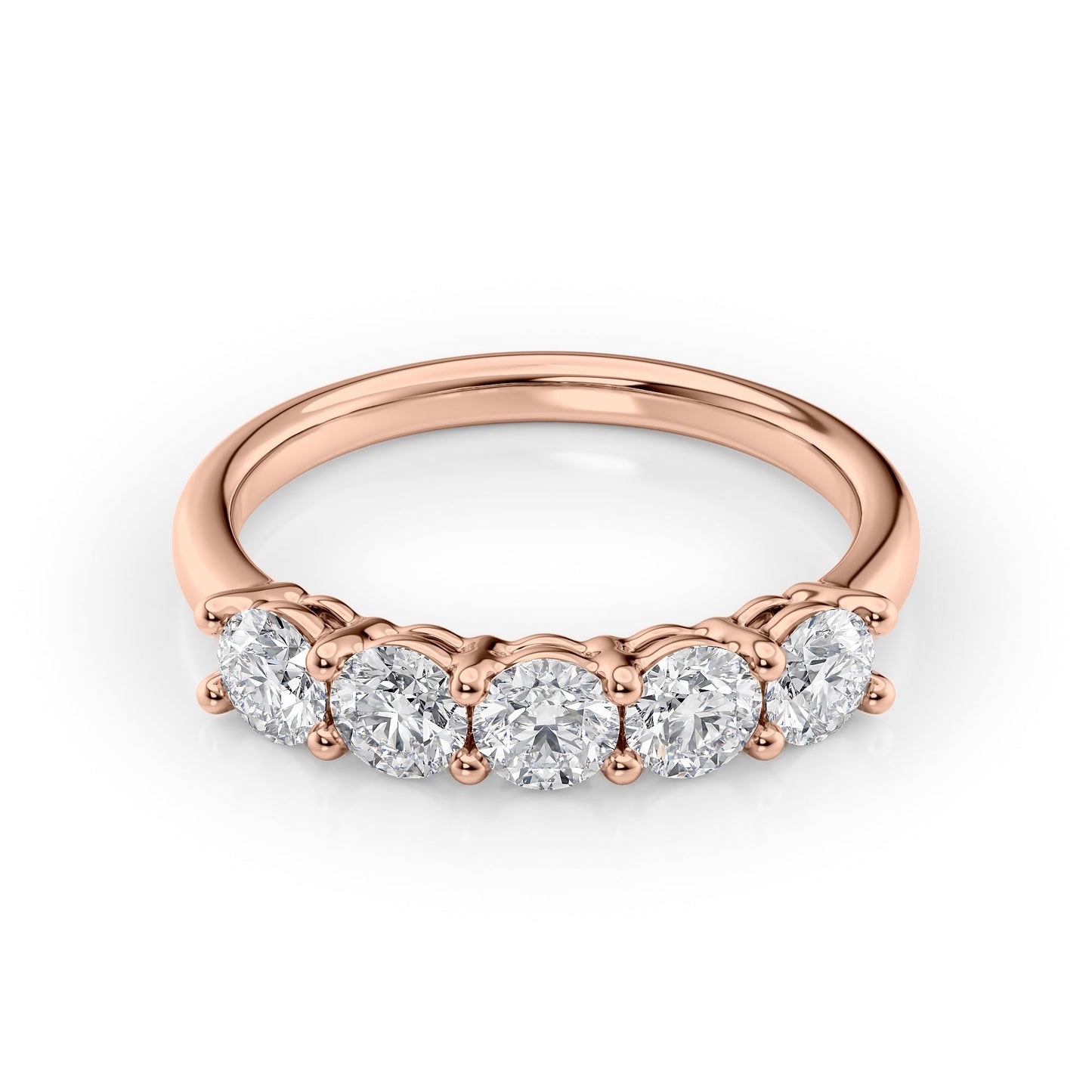 1ct Amira Round Cut Moissanite Ring - Rose Gold