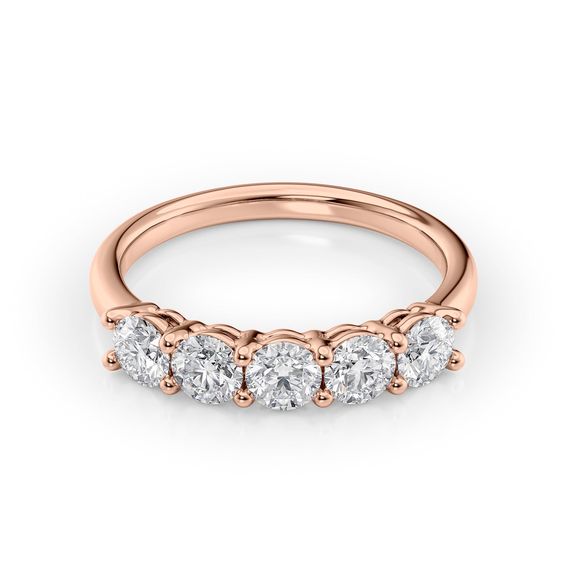 1ct Amira Round Cut Moissanite Ring - Rose Gold