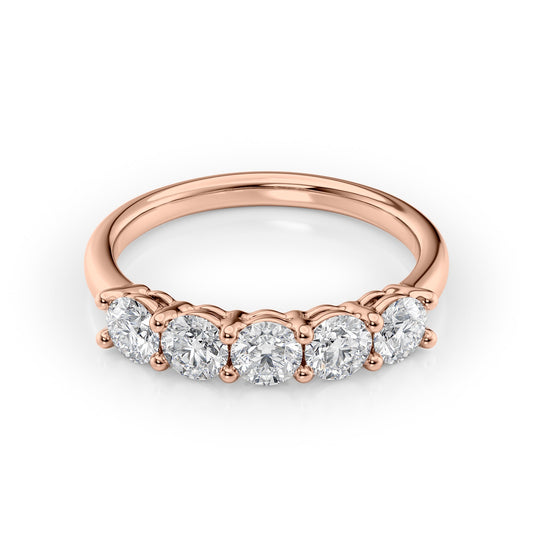 1ct Amira Round Cut Moissanite Ring - Rose Gold