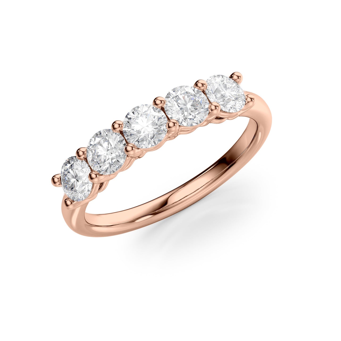 1ct Amira Round Cut Moissanite Ring - Rose Gold