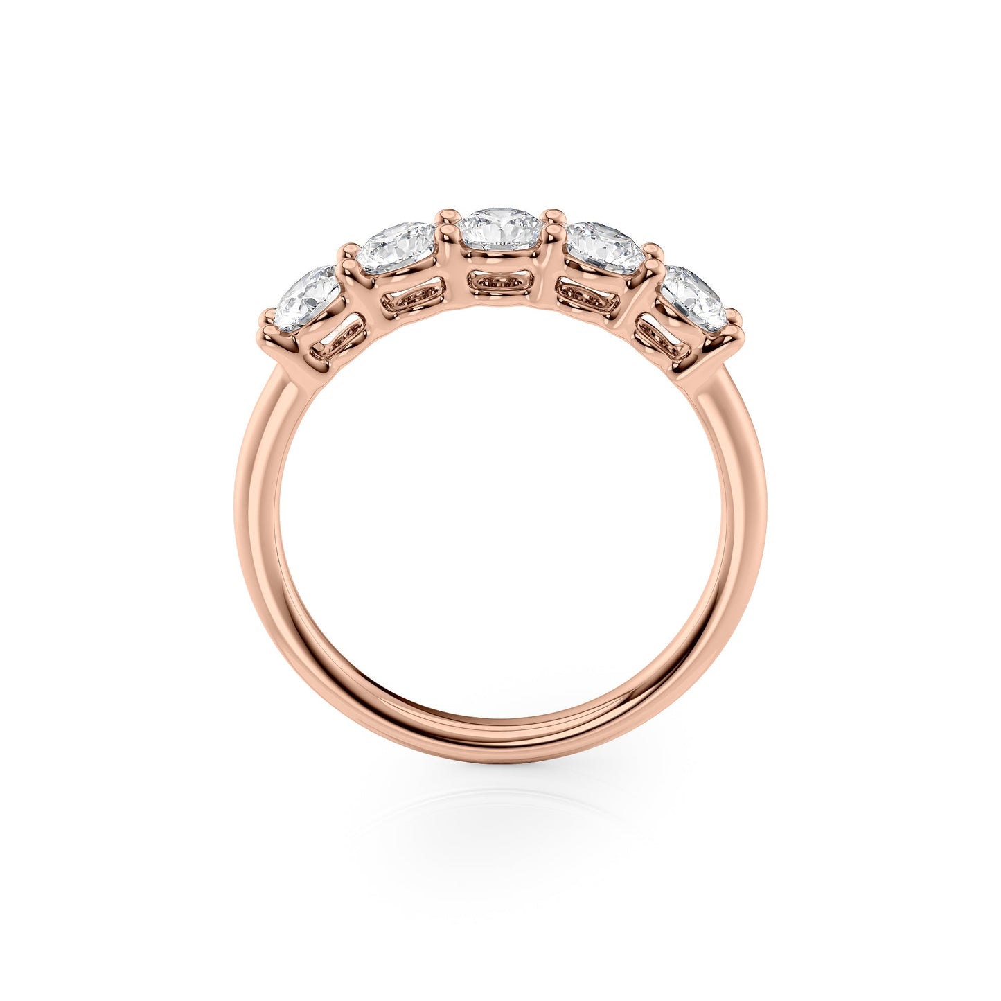 1ct Amira Round Cut Moissanite Ring - Rose Gold