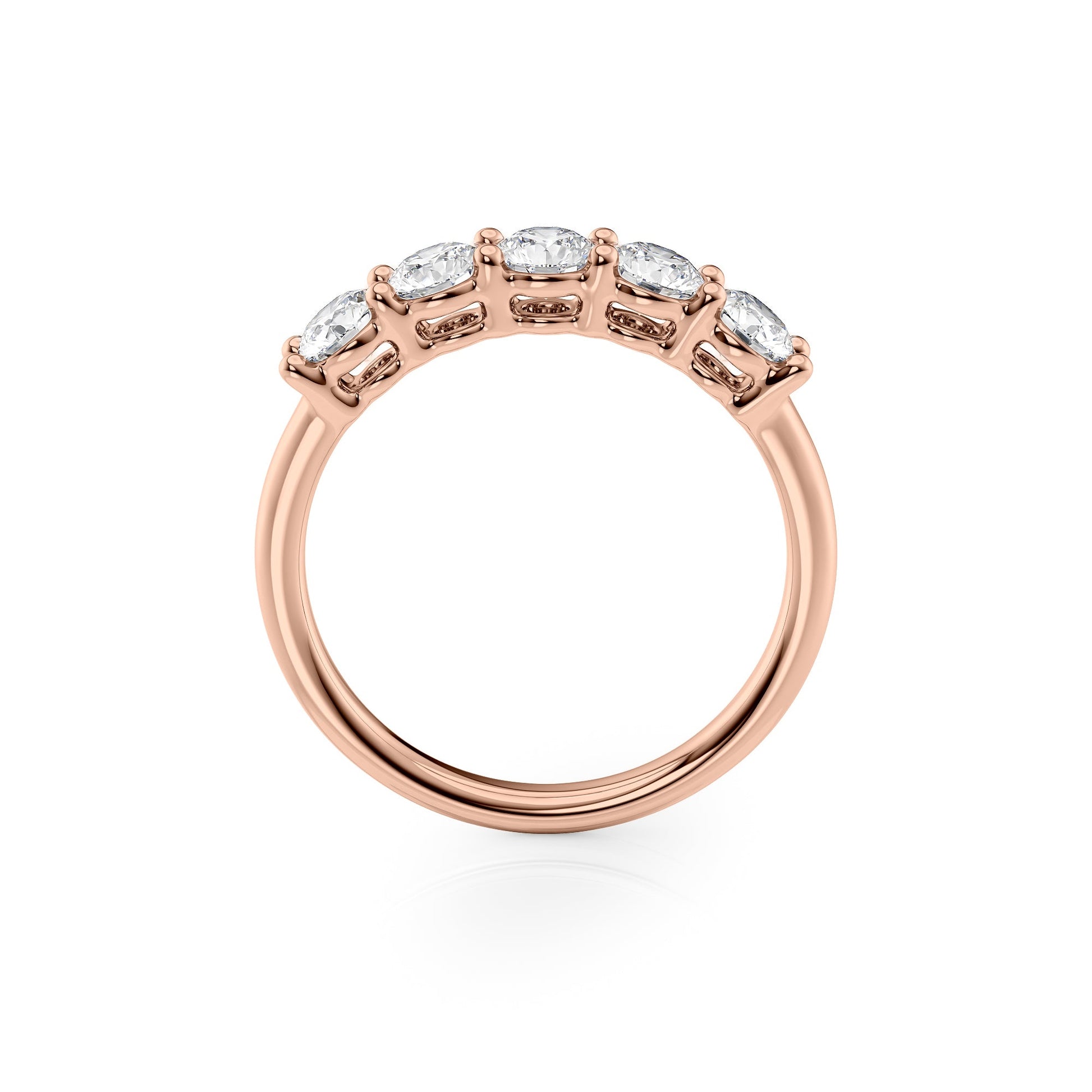 1ct Amira Round Cut Moissanite Ring - Rose Gold