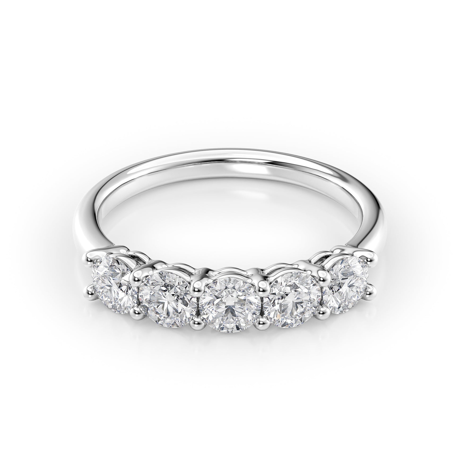 1ct Amira Round Cut Moissanite Ring - Silver