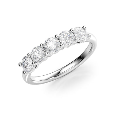 1ct Amira Round Cut Moissanite Ring - Silver