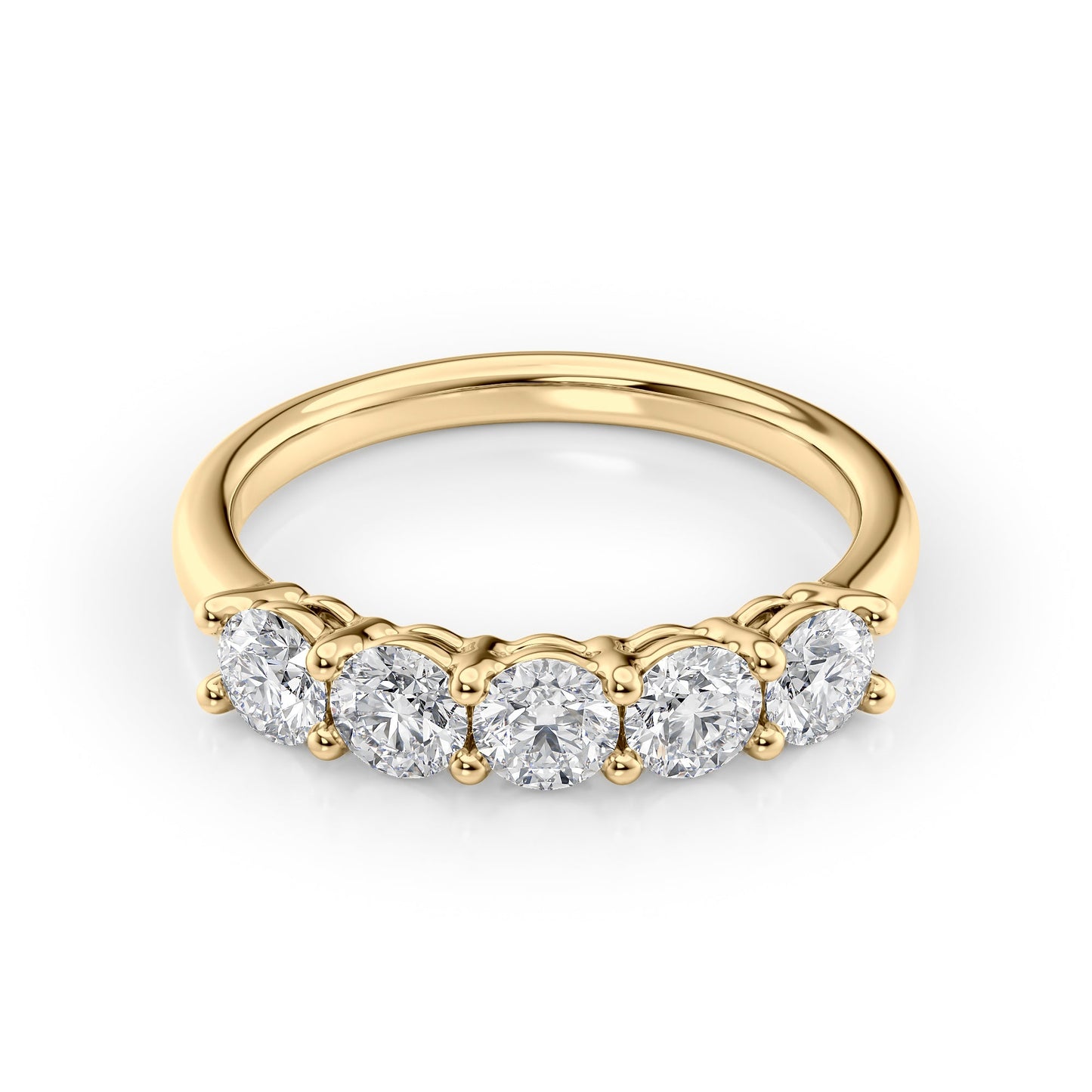 1ct Amira Round Cut Moissanite Ring - Gold