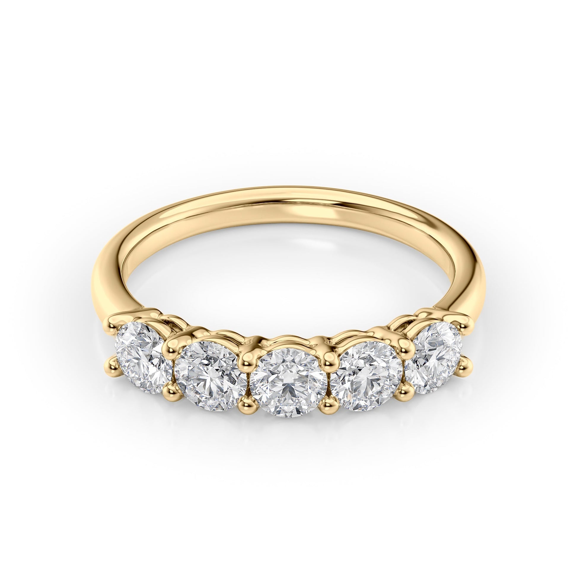 1ct Amira Round Cut Moissanite Ring - Gold