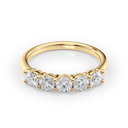 1ct Amira Round Cut Moissanite Ring - Gold