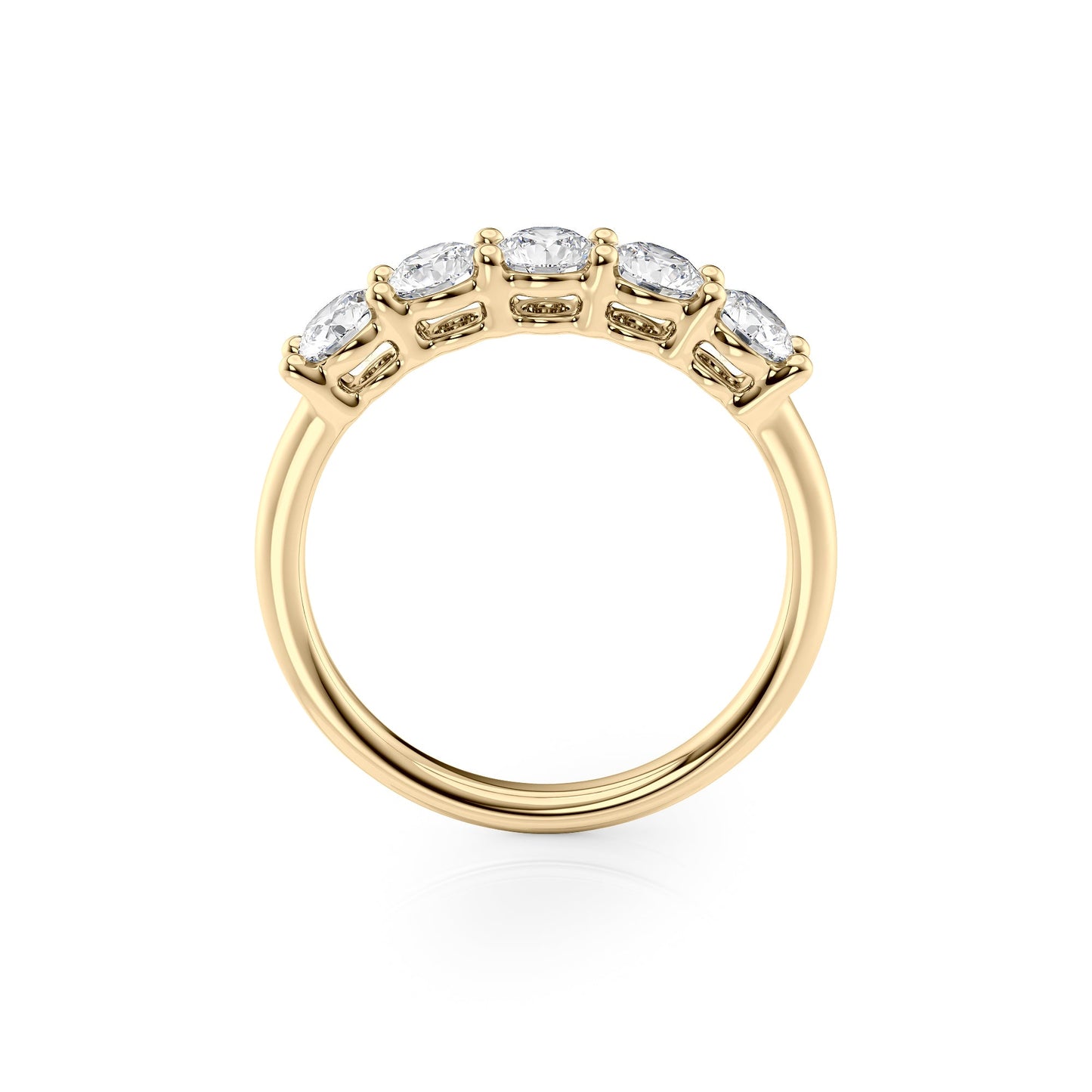 1ct Amira Round Cut Moissanite Ring - Gold
