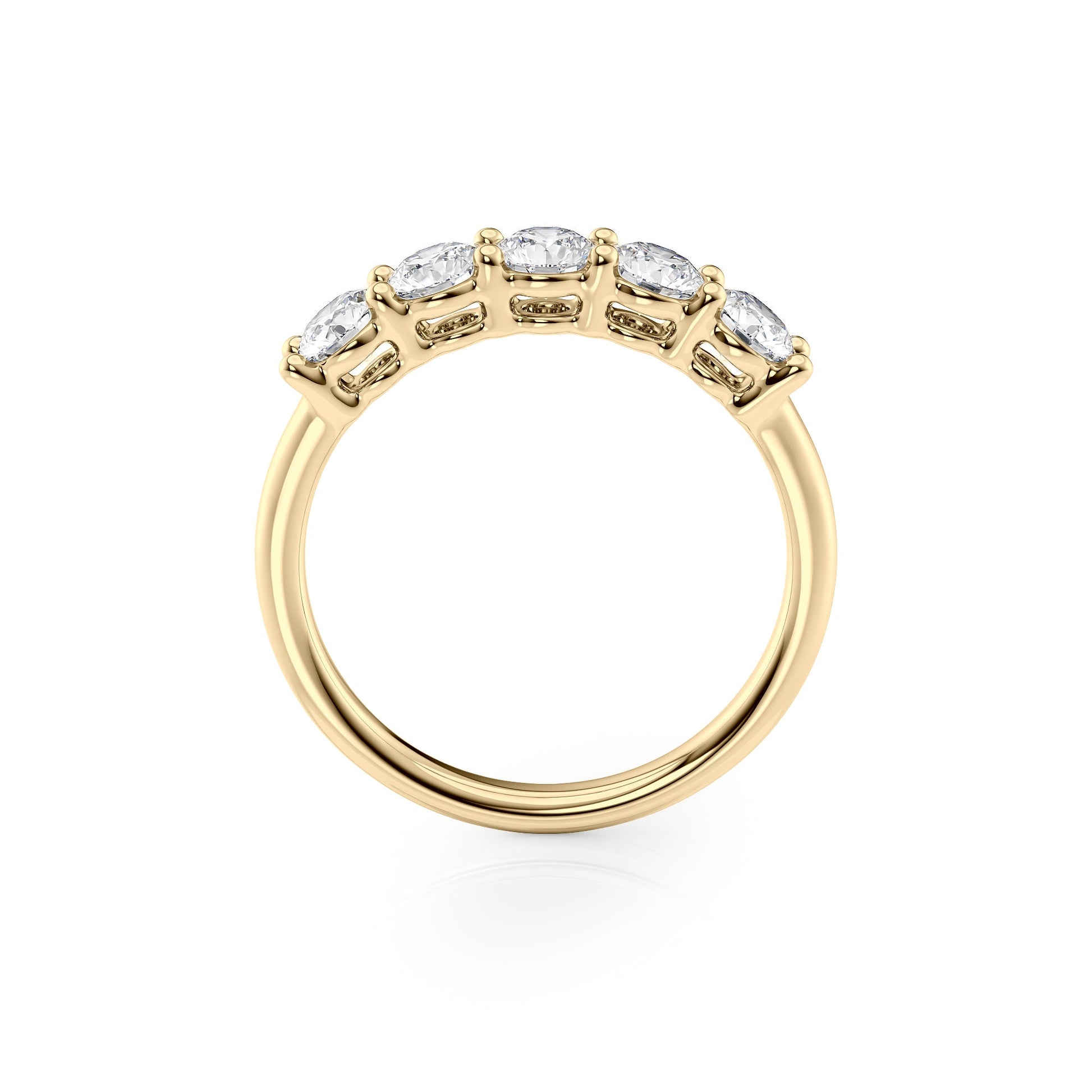 1ct Amira Round Cut Moissanite Ring - Gold