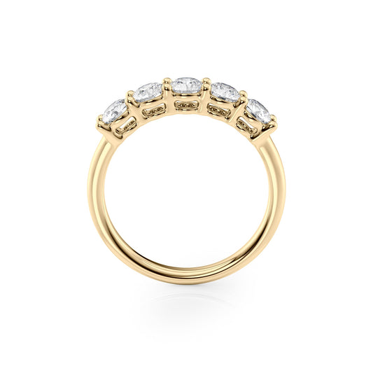 1ct Amira Round Cut Moissanite Ring - Gold