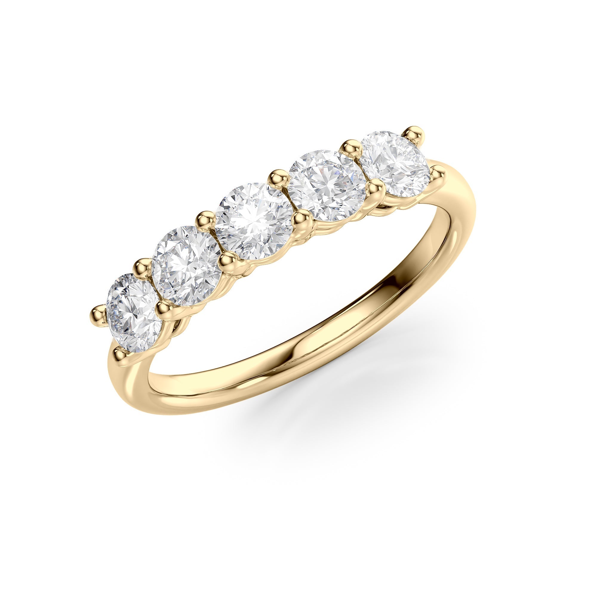 1ct Amira Round Cut Moissanite Ring - Gold