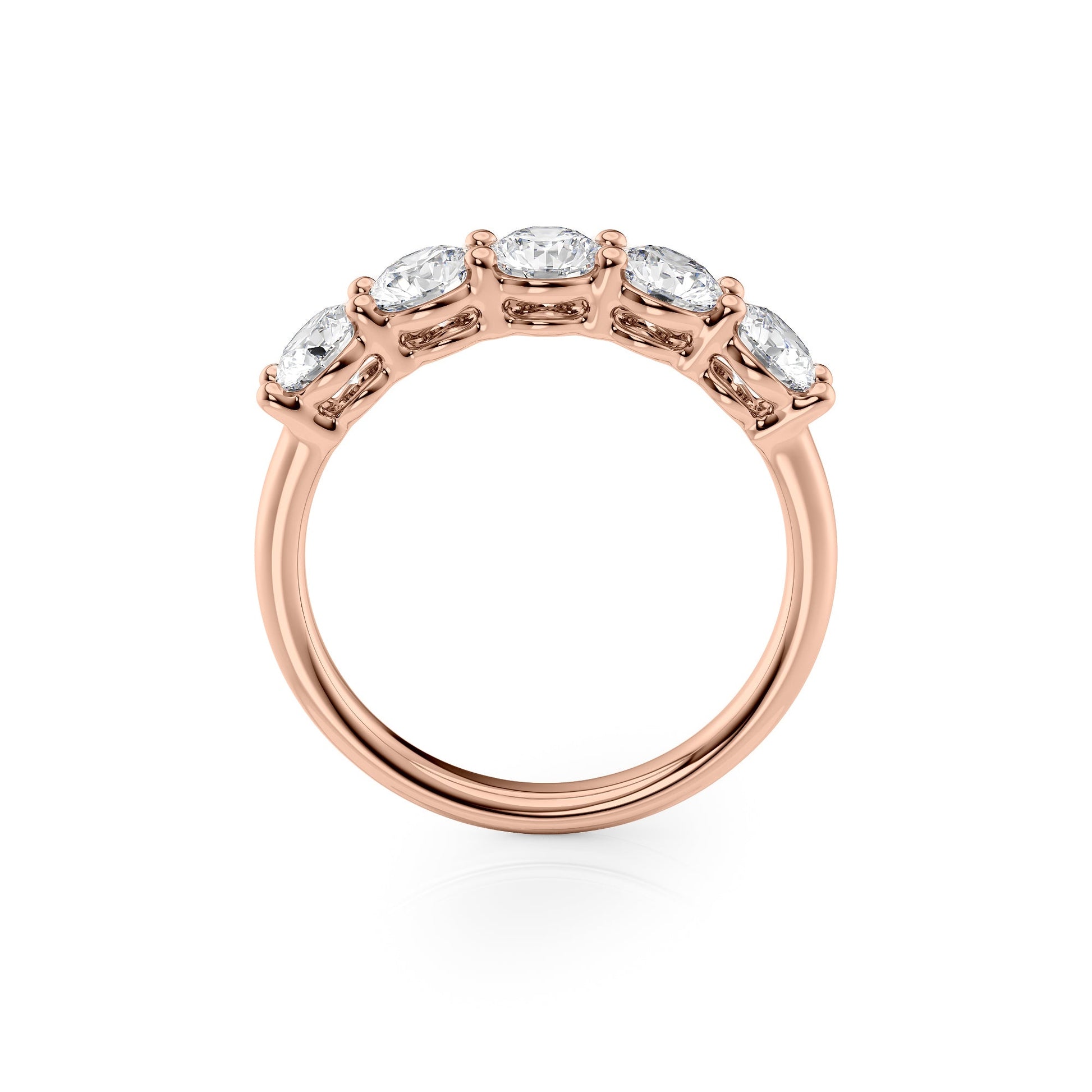 1.5ct Solinda Round Cut Moissanite Ring - Rose Gold
