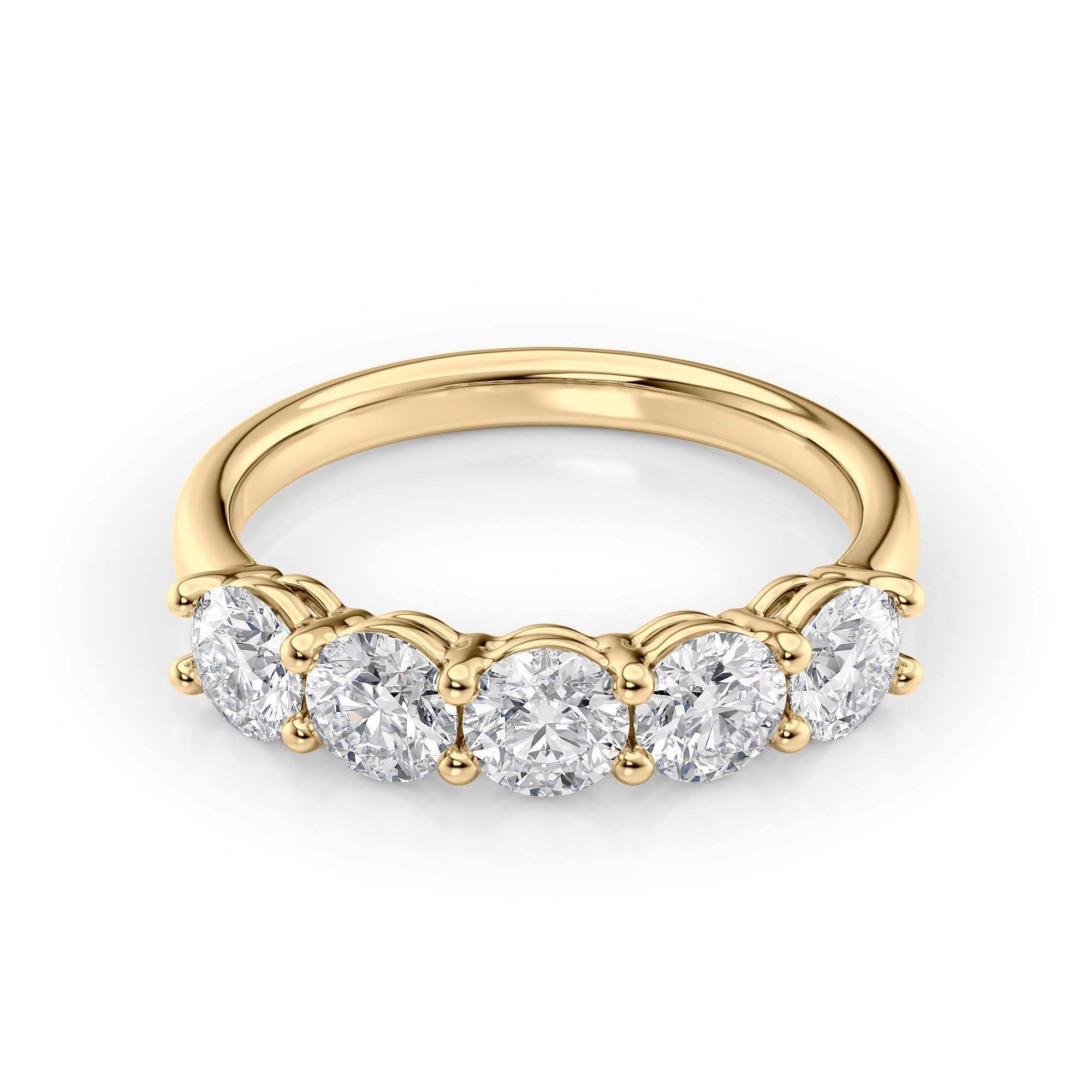 1.5ct Solinda Round Cut Moissanite Ring - Gold