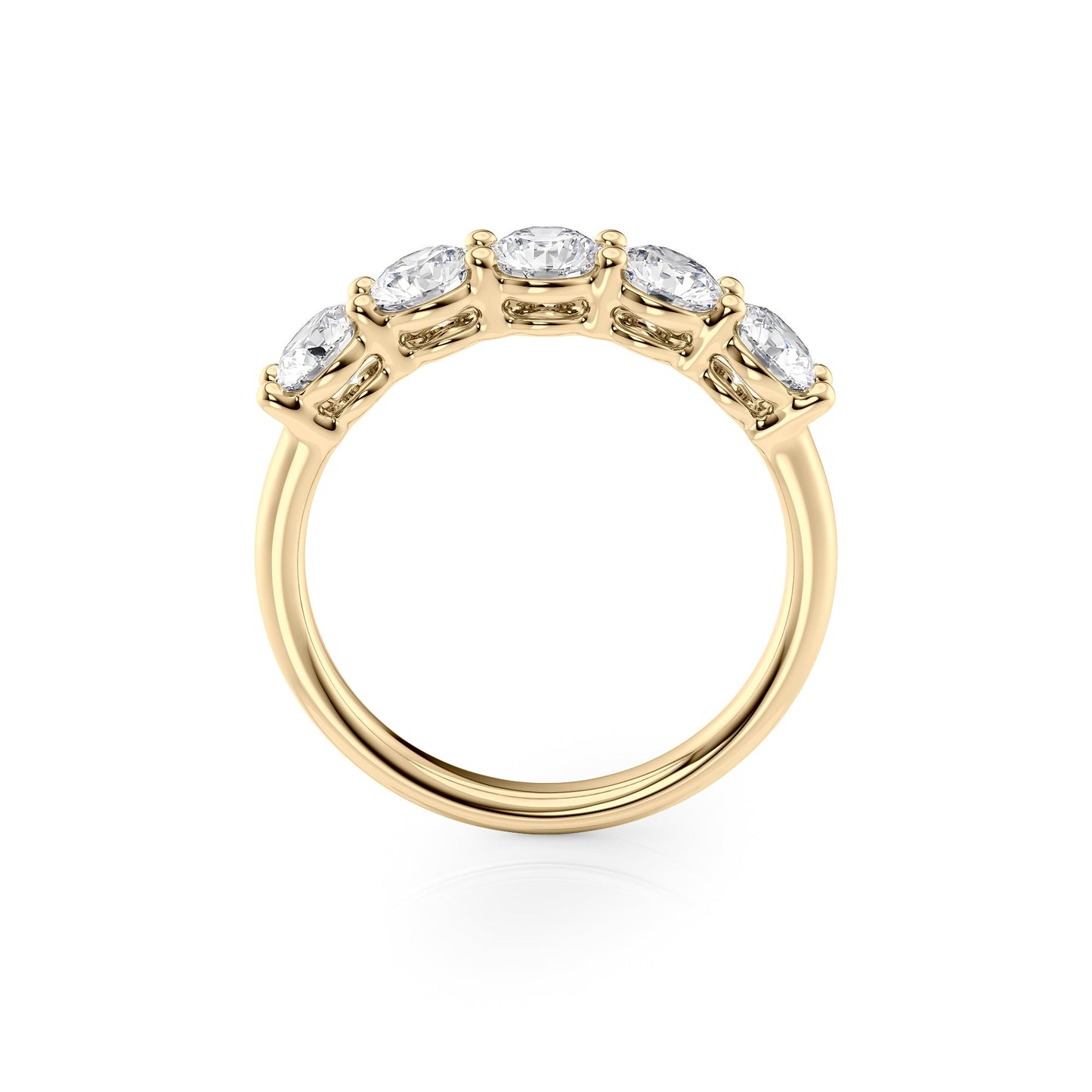 1.5ct Solinda Round Cut Moissanite Ring - Gold