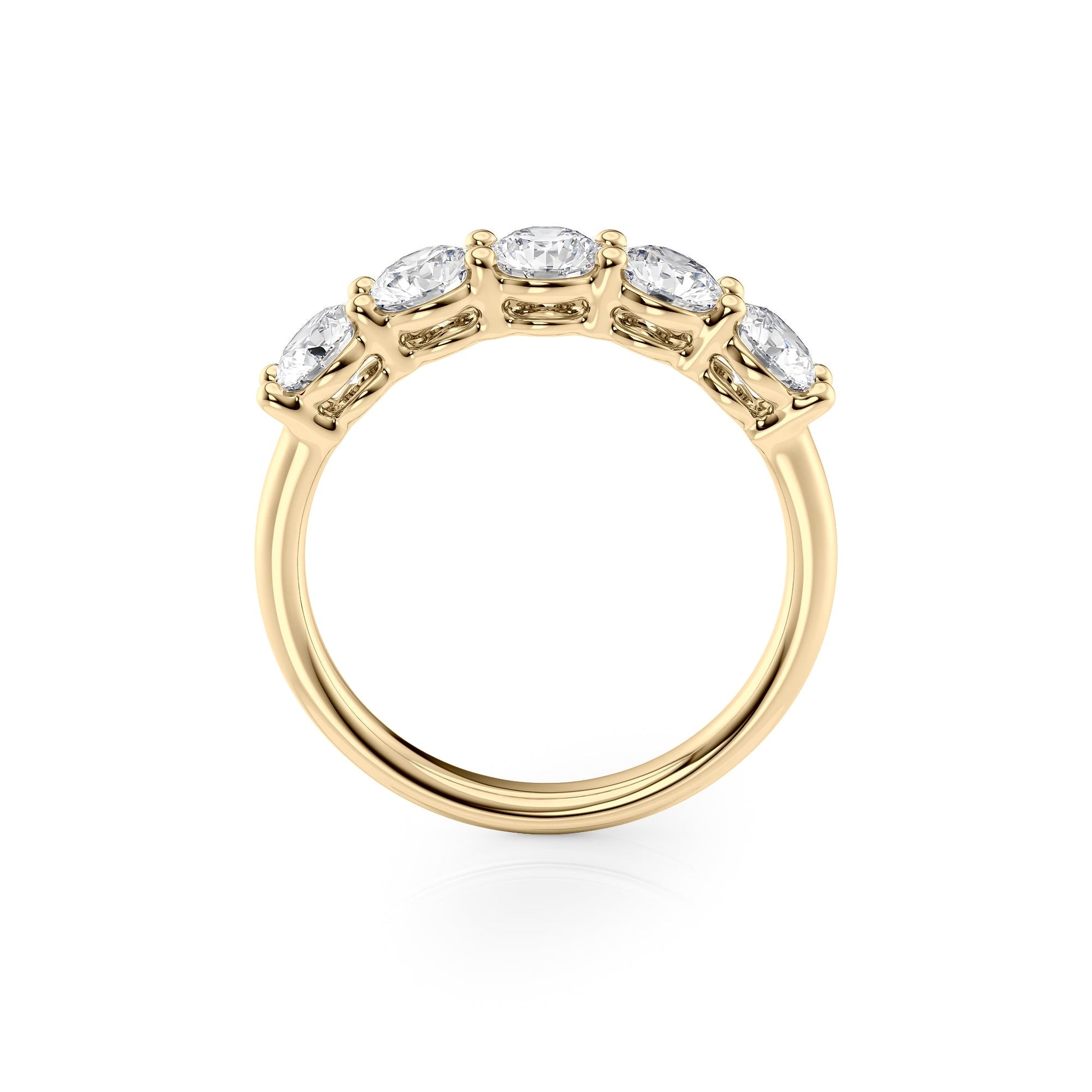 1.5ct Solinda Round Cut Moissanite Ring - Gold