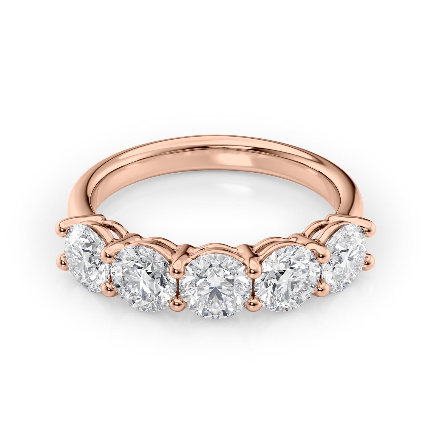2ct Georgiana Round Cut Moissanite Ring - Rose Gold