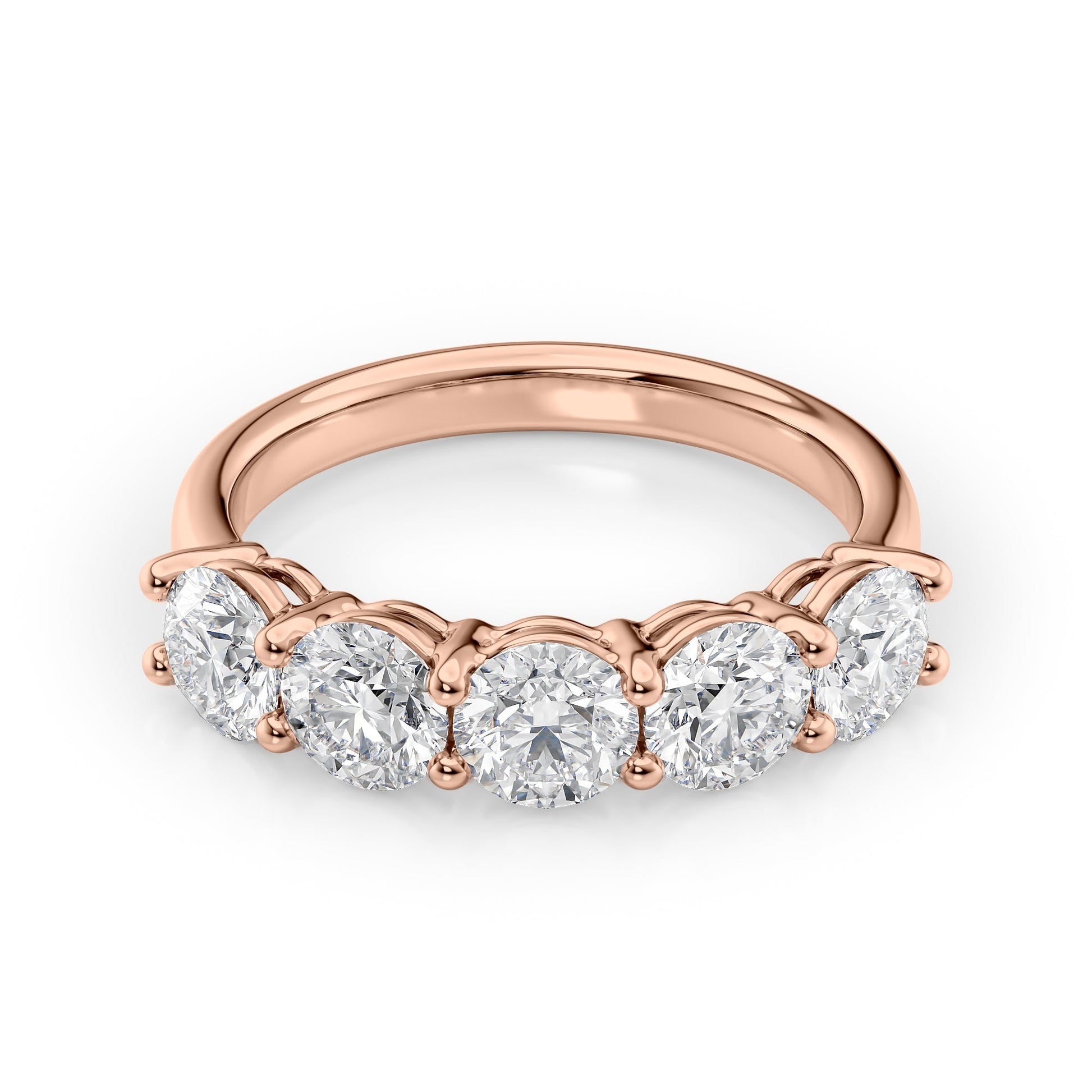 2ct Georgiana Round Cut Moissanite Ring - Rose Gold