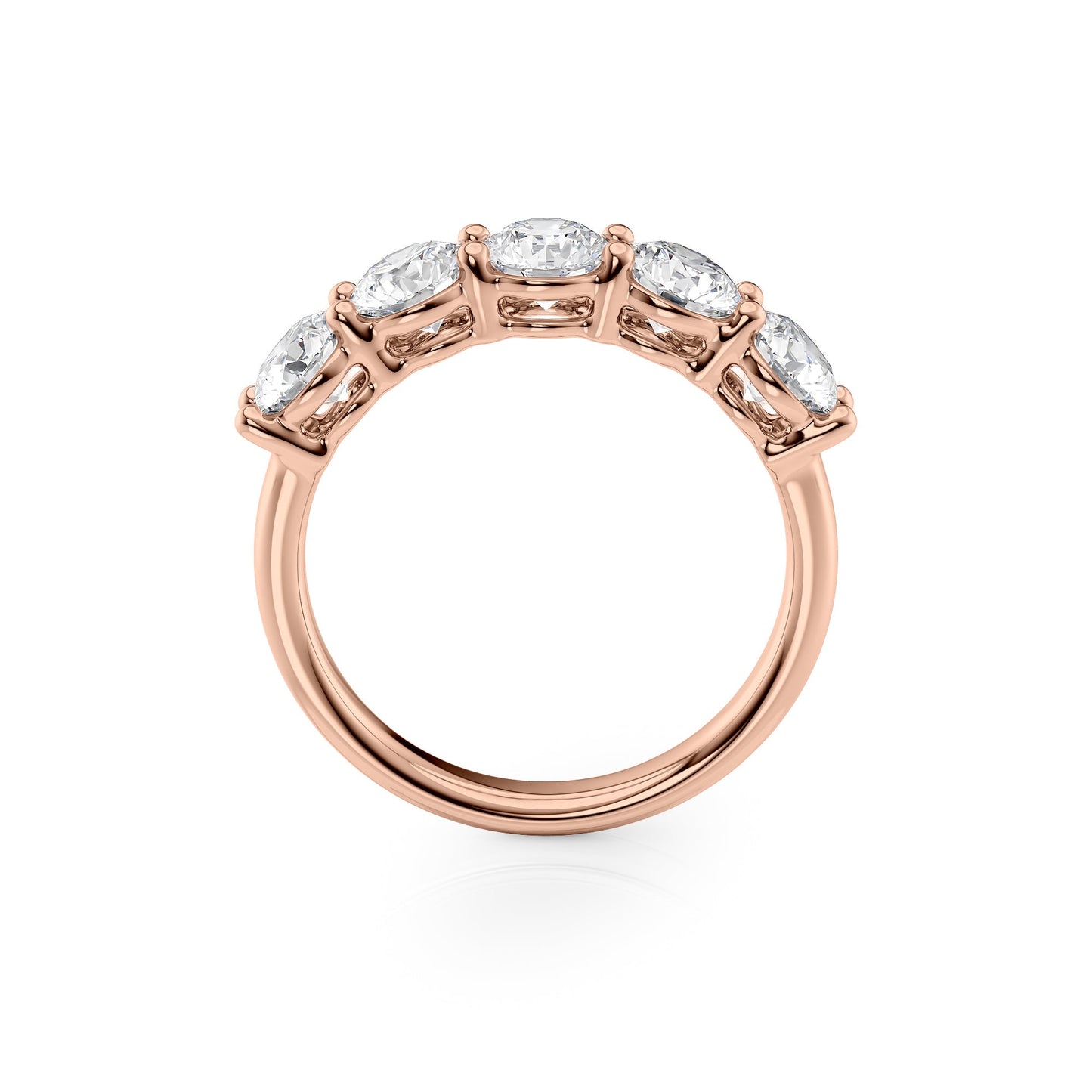 2ct Georgiana Round Cut Moissanite Ring - Rose Gold