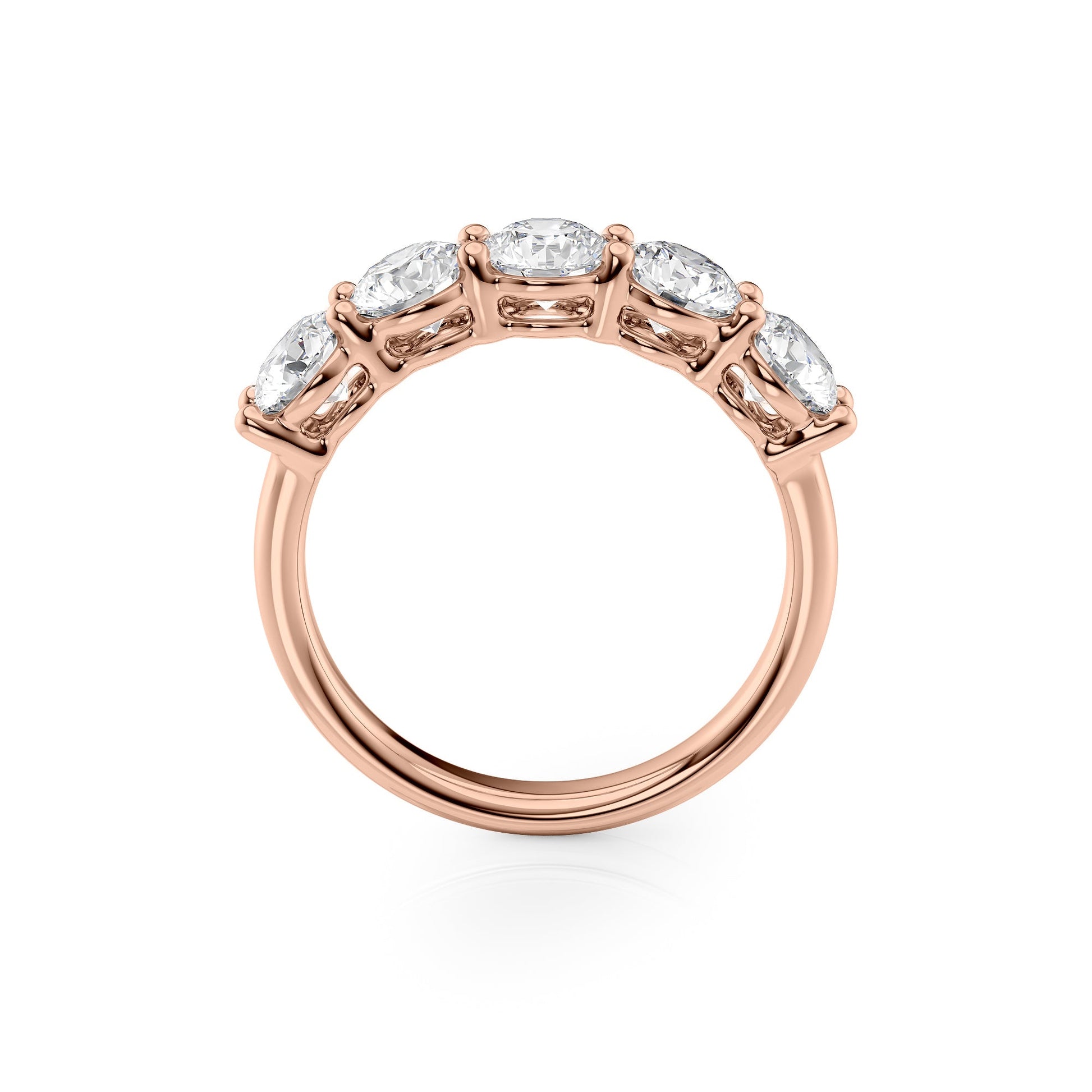 2ct Georgiana Round Cut Moissanite Ring - Rose Gold