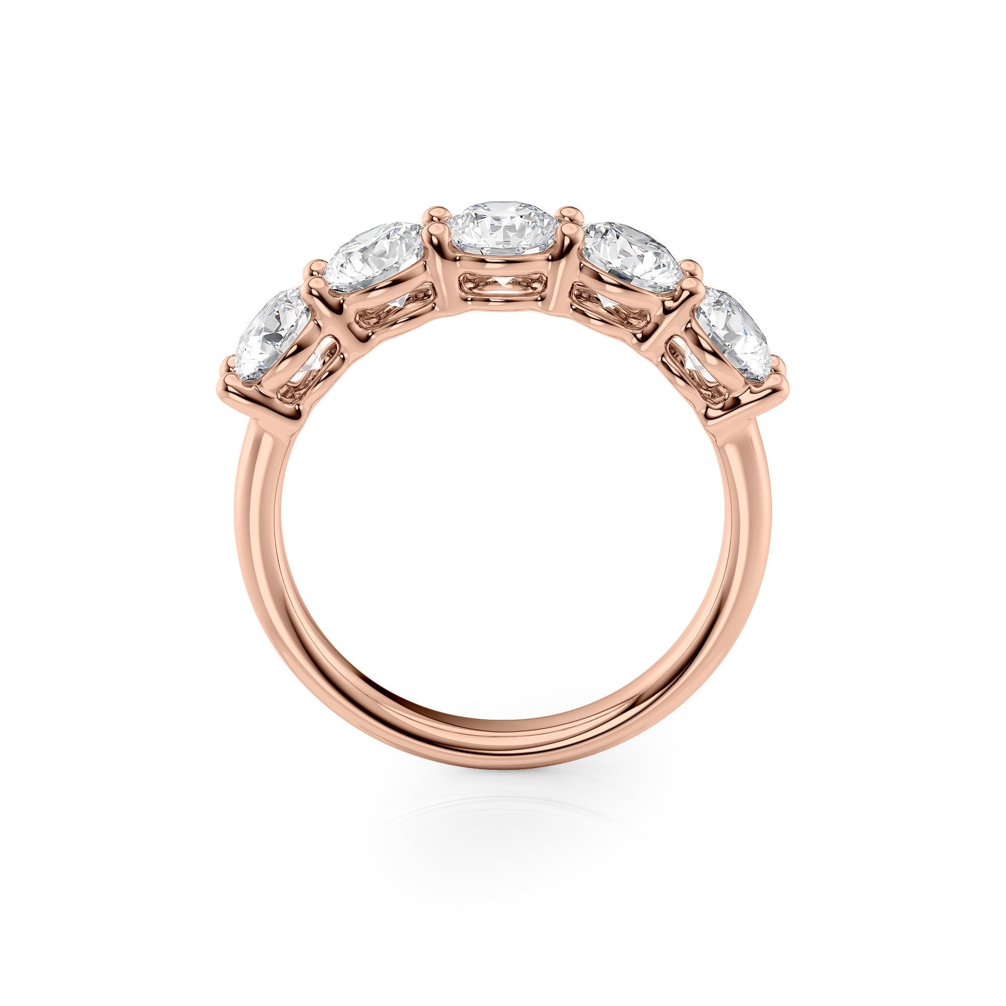2ct Georgiana Round Cut Moissanite Ring - Rose Gold