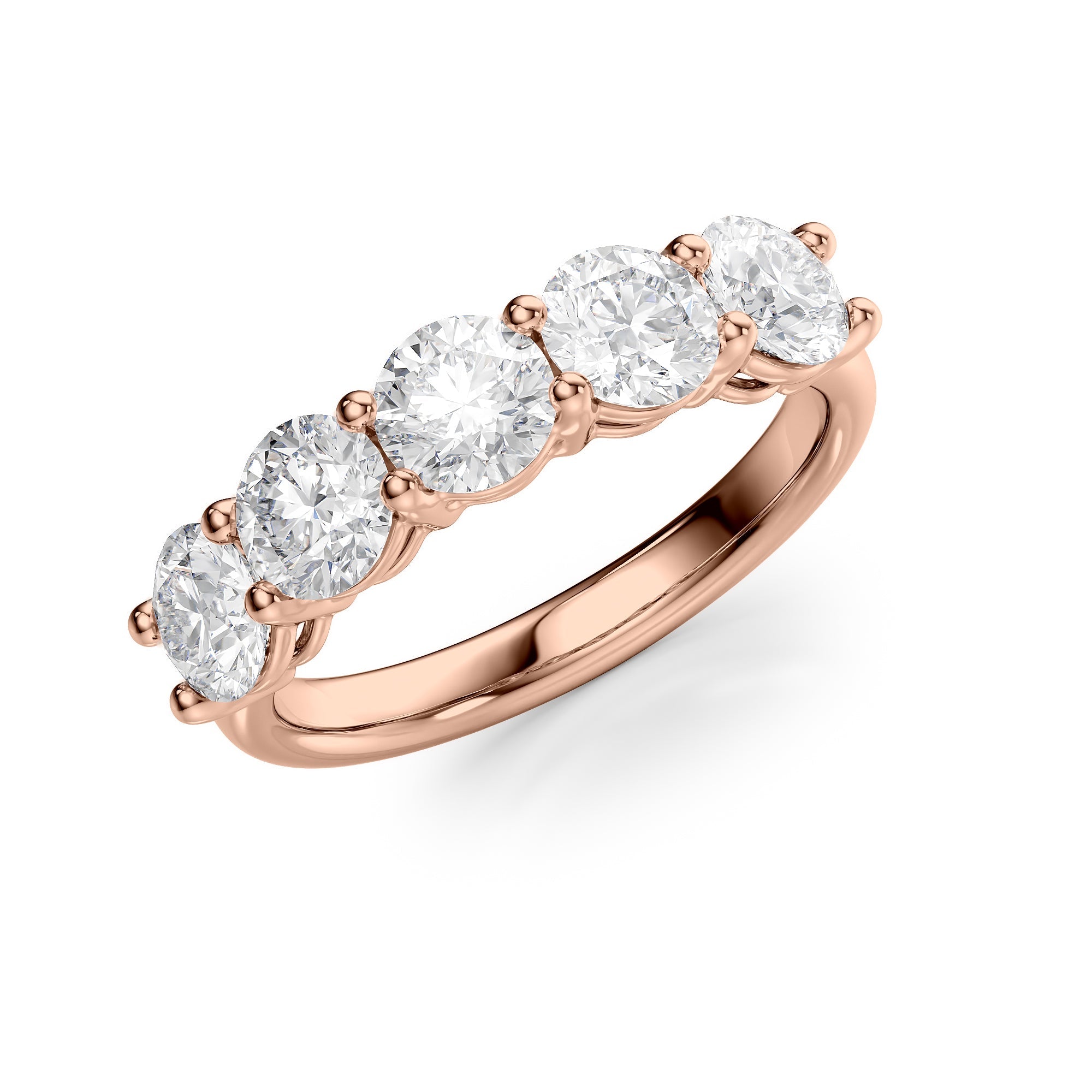 2ct Georgiana Round Cut Moissanite Ring - Rose Gold