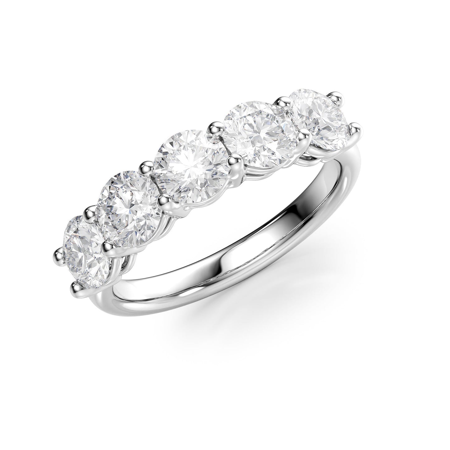 2ct Georgiana Round Cut Moissanite Ring - Silver