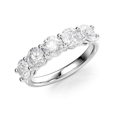 2ct Georgiana Round Cut Moissanite Ring - Silver