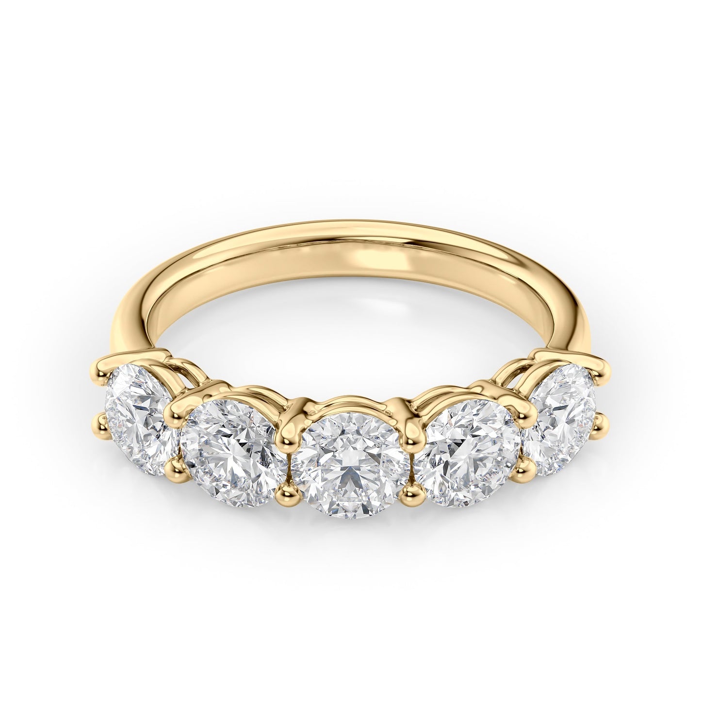 2ct Georgiana Round Cut Moissanite Ring - Gold