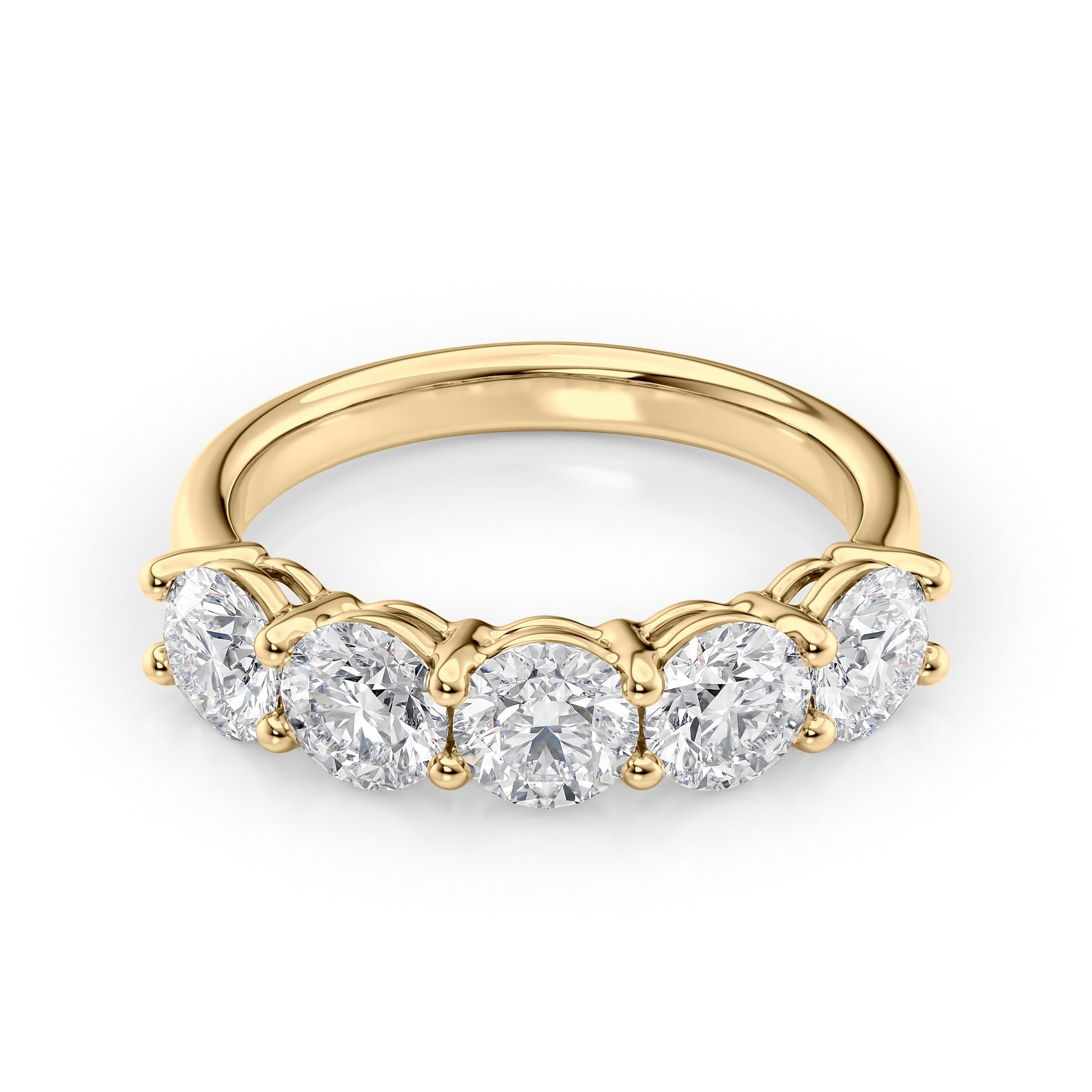 2ct Georgiana Round Cut Moissanite Ring - Gold